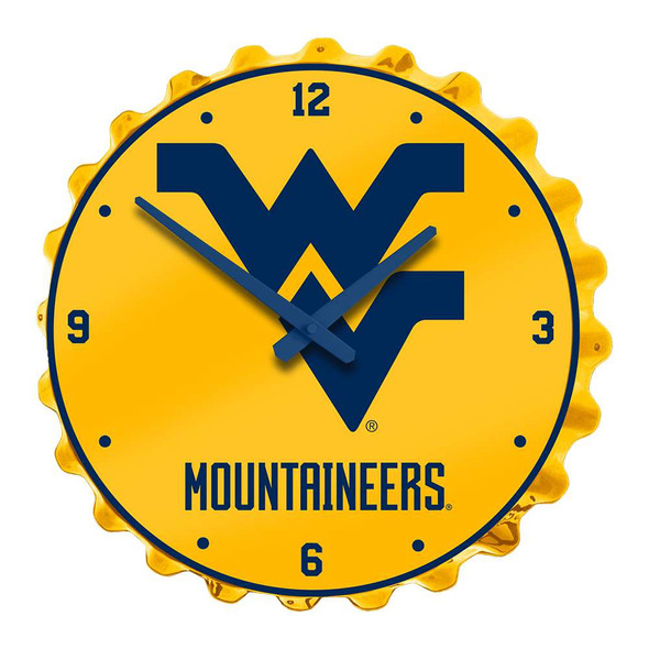 West Virginia Mountaineers Bottle Cap Wall Clock | The Fan-Brand | NCWVIR-540-01
