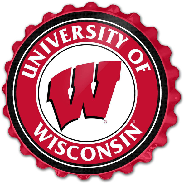 Wisconsin Badgers Bottle Cap Wall Sign | The Fan-Brand | NCWISB-210-01