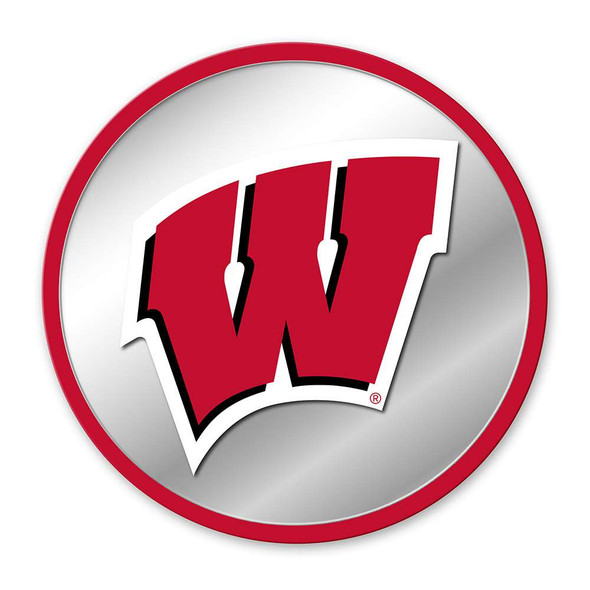 Wisconsin Badgers Modern Disc Mirrored Wall Sign | The Fan-Brand | NCWISB-235-01 Wisconsin Badgers Modern Disc Mirrored Wall Sign | The Fan-Brand | NCWISB-235-01
