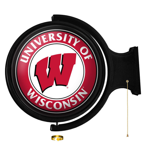 Wisconsin Badgers Original Round Lighted Rotating Wall Sign | The Fan-Brand | NCWISB-115-01