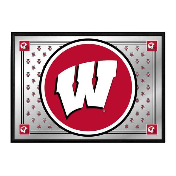 Wisconsin Badgers Team Spirit - Framed Mirrored Wall Sign - Mirrored | The Fan-Brand | NCWISB-265-02A