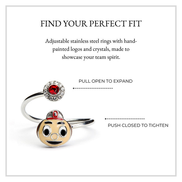 Ohio State Buckeyes Stainless Steel Adjustable Ring | Stone Armory | OH-OSU601