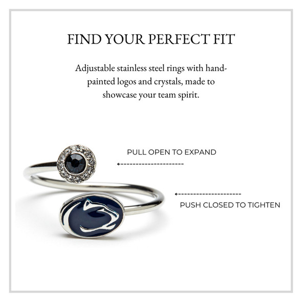 Penn State Nittany Lions Stainless Steel Adjustable Ring | Stone Armory | PST601 Penn State Nittany Lions Stainless Steel Adjustable Ring | Stone Armory | PST601