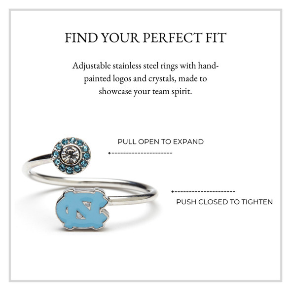 North Carolina Tar Heels Stainless Steel Adjustable Ring | Stone Armory | UNC601 North Carolina Tar Heels Stainless Steel Adjustable Ring | Stone Armory | UNC601