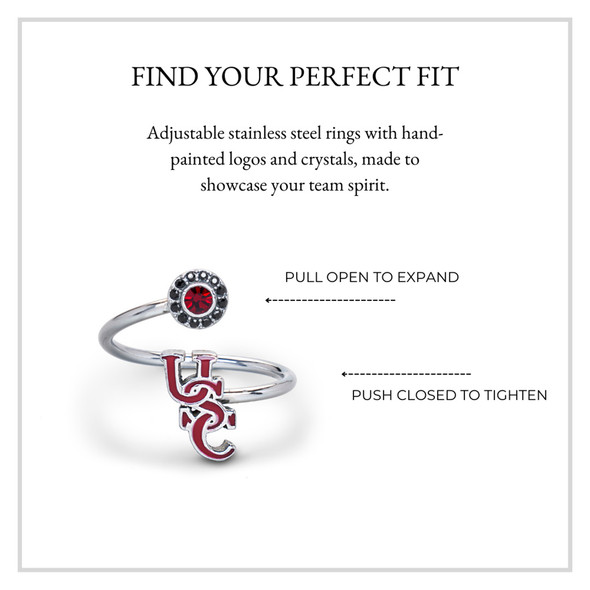 South Carolina Gamecocks Stainless Steel Adjustable Ring | Stone Armory | USC601 South Carolina Gamecocks Stainless Steel Adjustable Ring | Stone Armory | USC601