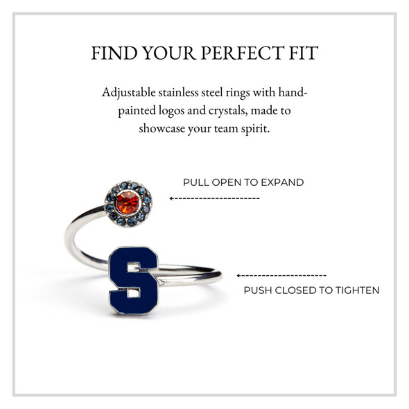 Syracuse Orange Stainless Steel "Blue" Adjustable Ring | Stone Armory | SYR602