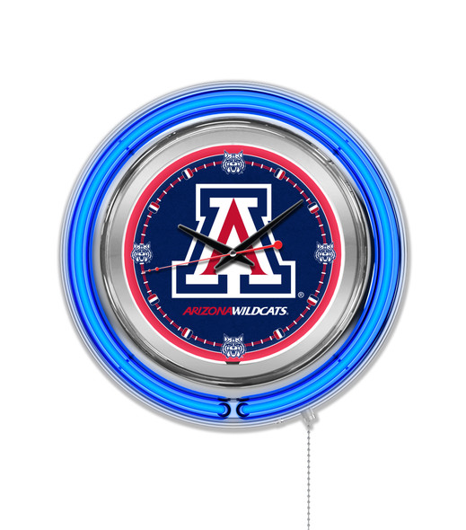 Arizona Wildcats Double Neon Wall Clock | Holland Bar Stool Co. | Clk15ArizUn