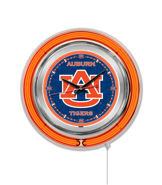 Auburn Tigers Double Neon Wall Clock | Holland Bar Stool Co. | Clk15Auburn