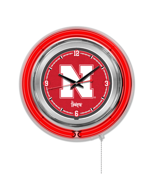 Nebraska Huskers Double Neon Wall Clock | Holland Bar Stool Co. | Clk15NebrUn Nebraska Huskers Double Neon Wall Clock | Holland Bar Stool Co. | Clk15NebrUn