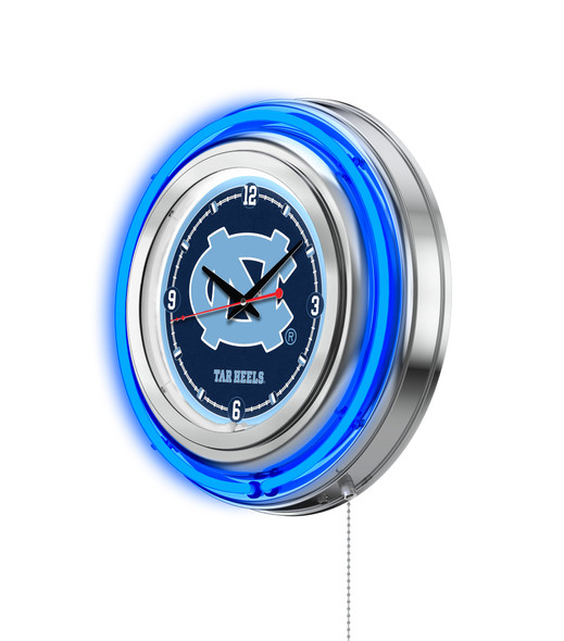 North Carolina Tar Heels Double Neon Wall Clock | Holland Bar Stool Co. | Clk15NorCar
