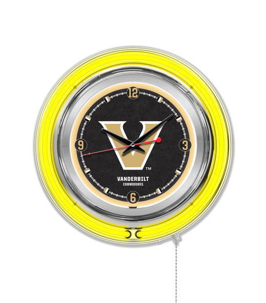 Vanderbilt Commodores Double Neon Wall Clock | Holland Bar Stool Co. | Clk15Vander