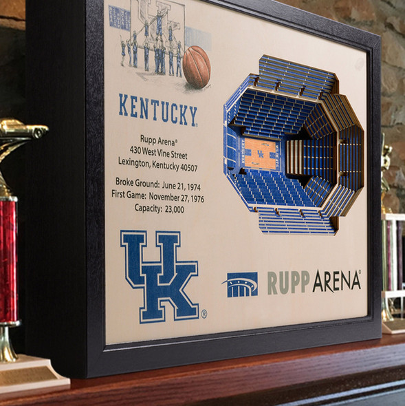 Kentucky Wildcats Framed 3-D Stadium Art