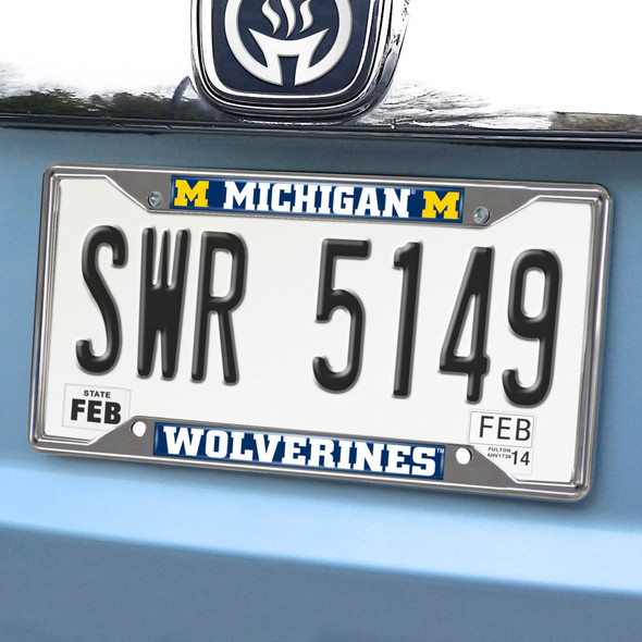 Michigan Wolverines License Plate Frame | Logo Chair | 171-F128-CRM
