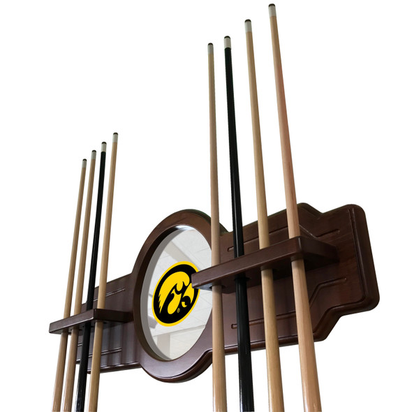 Iowa Hawkeyes Solid Wood Cue Rack | Holland Bar Stool Co. | CueChrdIowaUn