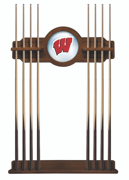 Wisconsin Badgers Solid Wood Cue Rack | Holland Bar Stool Co. | CueChrdWisc-W