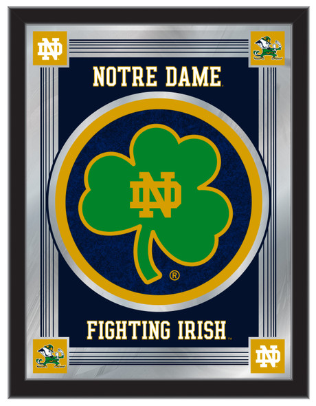 Notre Dame Fighting Irish- Shamrock Logo Wall Mirror | Holland Bar Stool Co. | MLogoND-Shm
