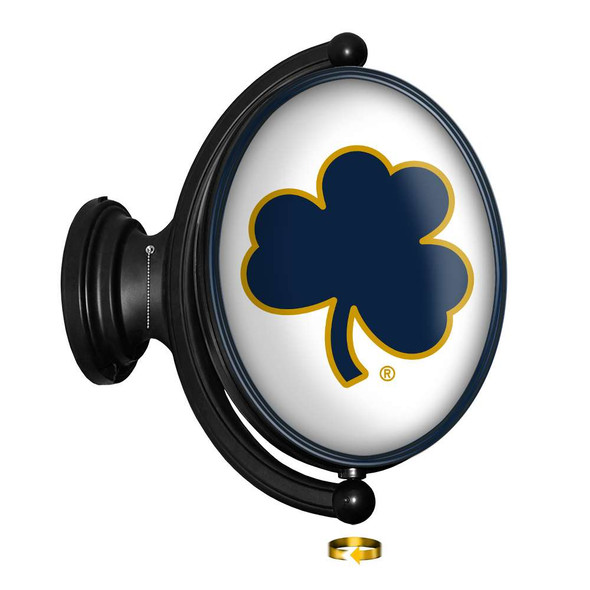 Notre Dame Fighting Irish: Shamrock - Original Oval Rotating Lighted Wall Sign | The Fan-Brand | NCNTRD-125-03