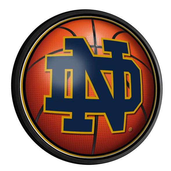 Notre Dame Fighting Irish: Basketball - Round Slimline Lighted Wall Sign | The Fan-Brand | NCNTRD-130-11