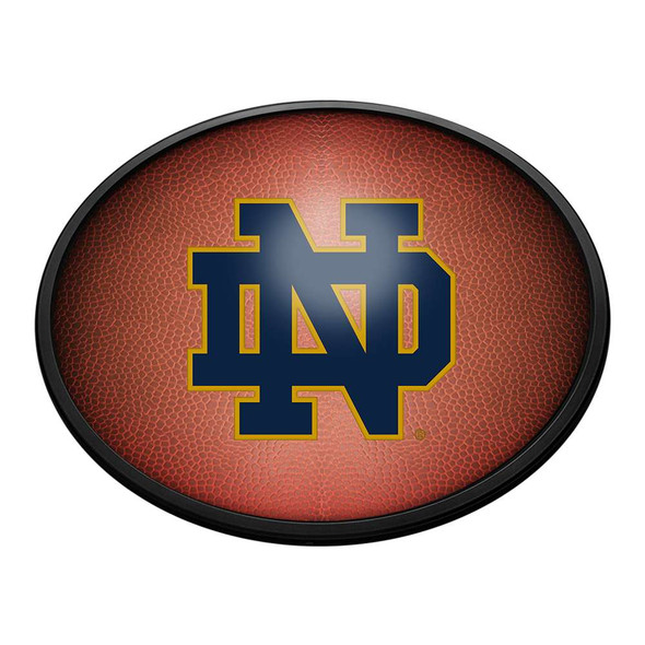 Notre Dame Fighting Irish: Pigskin - Oval Slimline Lighted Wall Sign | The Fan-Brand | NCNTRD-140-21