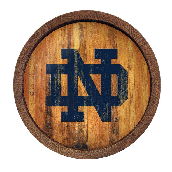 Notre Dame Fighting Irish: Weathered "Faux" Barrel Top Sign | The Fan-Brand | NCNTRD-240-03