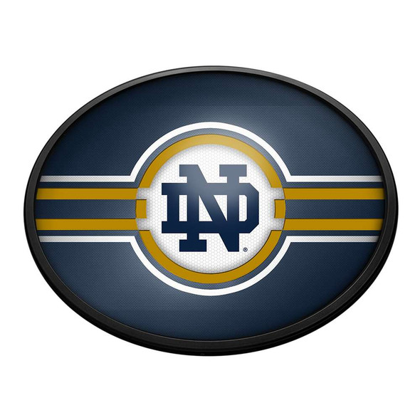 Notre Dame Fighting Irish: Oval Slimline Lighted Wall Sign - Irish Blue | The Fan-Brand | NCNTRD-140-01A