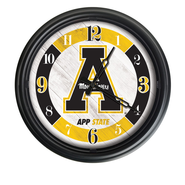 Appalachian State Mountaineers Double Neon Wall Clock | Holland Bar Stool Co. | ODClk14BK-08AppStU
