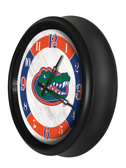 Florida Gators Indoor/Outdoor LED Wall Clock - Holland Bar Stool Co| ODClk14BK-08FlorUn
