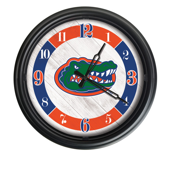 Florida Gators Indoor/Outdoor LED Wall Clock - Holland Bar Stool Co| ODClk14BK-08FlorUn