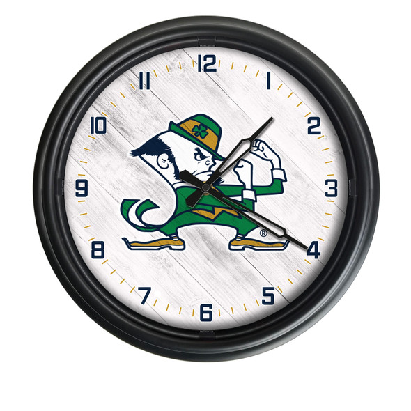 Notre Dame Fighting Irish Indoor/Outdoor LED Wall Clock-Leprechaun
