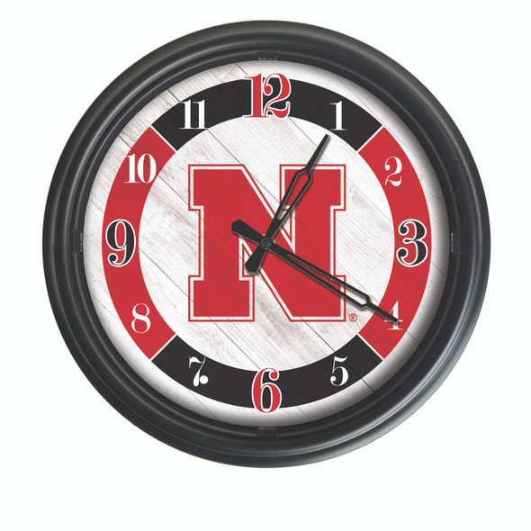 Nebraska Huskers Indoor/Outdoor LED Wall Clock