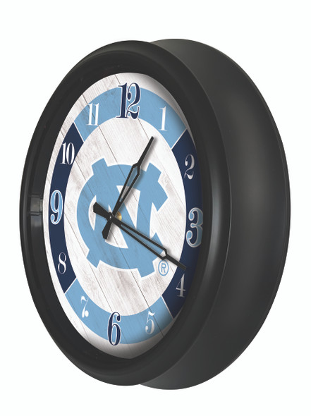 North Carolina Tar Heels Indoor/Outdoor LED Wall Clock | Holland Bar Stool Co. |ODClk14BK-08NorCar