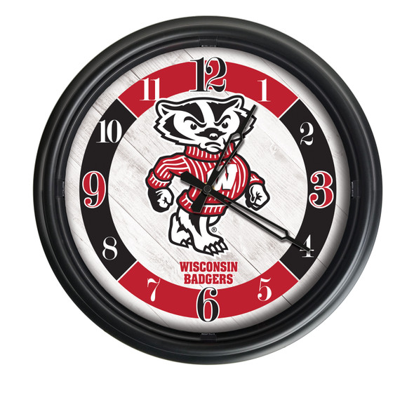 Wisconsin Badgers Double Neon Logo | Holland Bar Stool Co. |  ODClk14BK-08WI-WI-Bdg