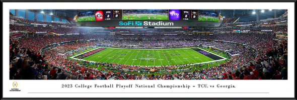 2022 National Championship Game Georgia Bulldogs vs TCU Horned Frogs Panoramic Photo Standard Frame | Blakeway | CFPK23F