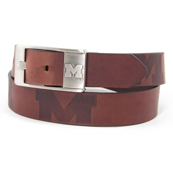 Michigan Wolverines Brandish Brown Belt | Eagles Wings | 9236-