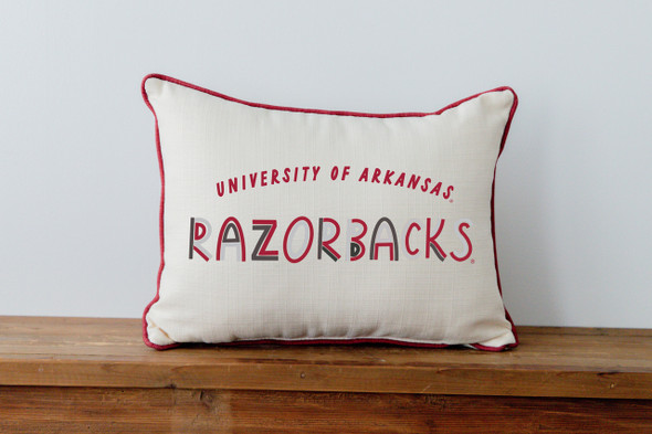 Arkansas Razorbacks Poster Press Throw Pillow | Little Birdie | ARK0016AP
