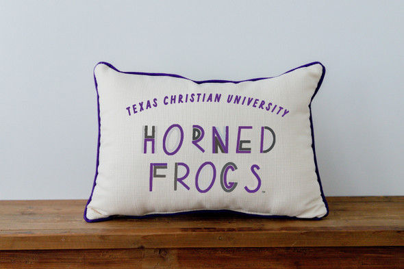 TCU Horned Frogs Poster Press Throw Pillow | Little Birdie | TCU0019AP