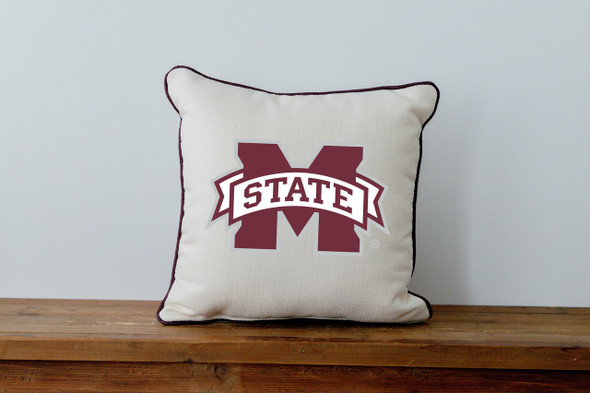 MIssissippi State Bulldogs Logo Pillow | Little Birdie | MSU0107AP
