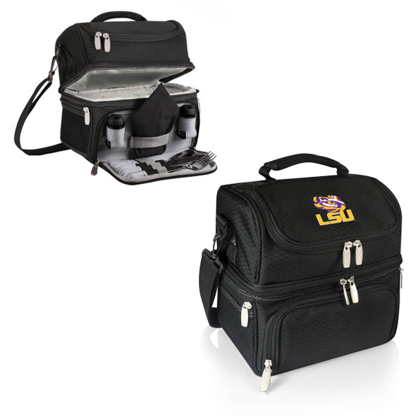 LSU Tigers Pranzo Lunch Cooler Bag - Black| Picnic Time | 512-80-175-294-0