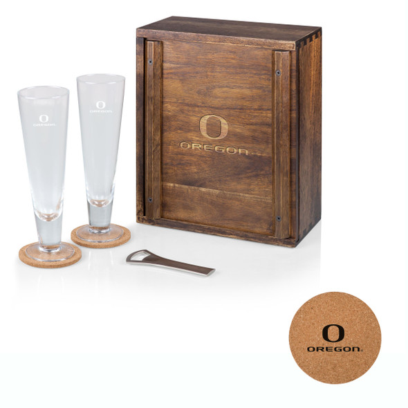 Oregon Ducks Pilsner Beer Glass Gift Set | Picnic Time | 602-06-512-473-0