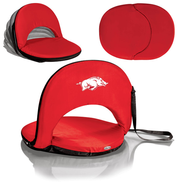 Arkansas Razorbacks Portable Reclining Seat | Picnic Time | 626-00-100-034-0