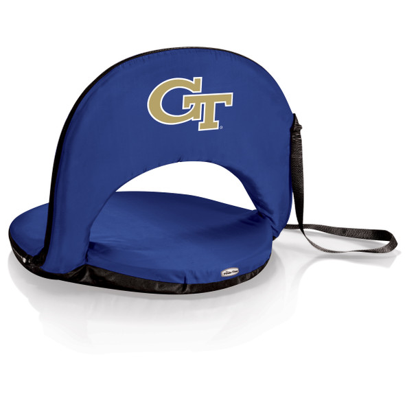 Georgia Tech Yellow Jackets Portable Reclining Seat - Navy | Picnic Time | 626-00-138-194-0
