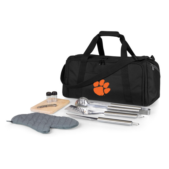 Clemson Tigers BBQ Kit Grill Set & Cooler | Picnic Time | 757-06-175-104-0 Clemson Tigers BBQ Kit Grill Set & Cooler | Picnic Time | 757-06-175-104-0