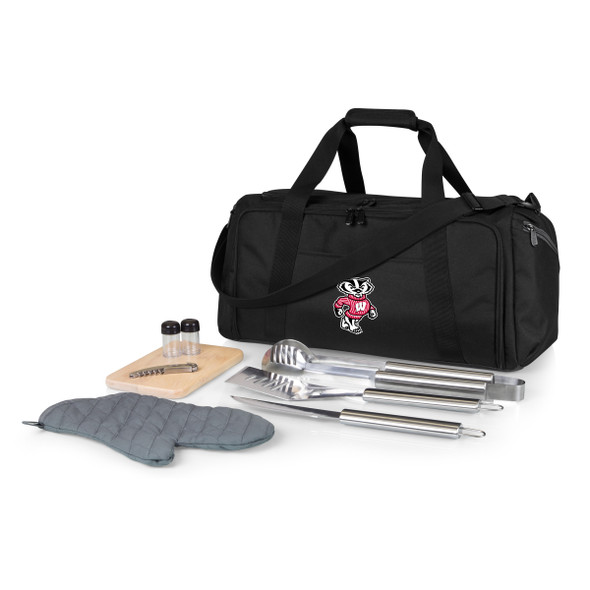 Wisconsin Badgers BBQ Kit Grill Set & Cooler | Picnic Time | 757-06-175-644-0