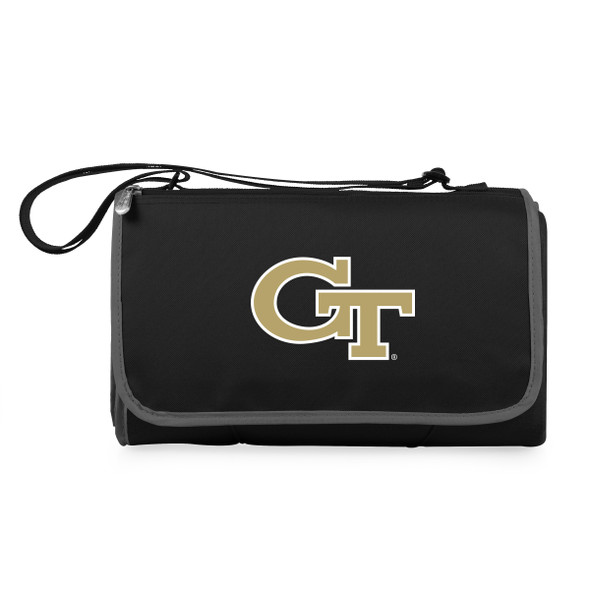 Georgia Tech Yellow Jackets Outdoor Picnic Blanket and Tote - Black | Picnic Time | 820-00-175-194-0