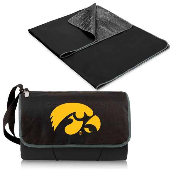 Iowa Hawkeyes Outdoor Picnic Blanket and Tote - Black | Picnic Time | 820-00-175-224-0