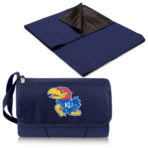 Kansas Jayhawks Outdoor Picnic Blanket and Tote - Blue | Picnic Time | 820-00-138-244-0