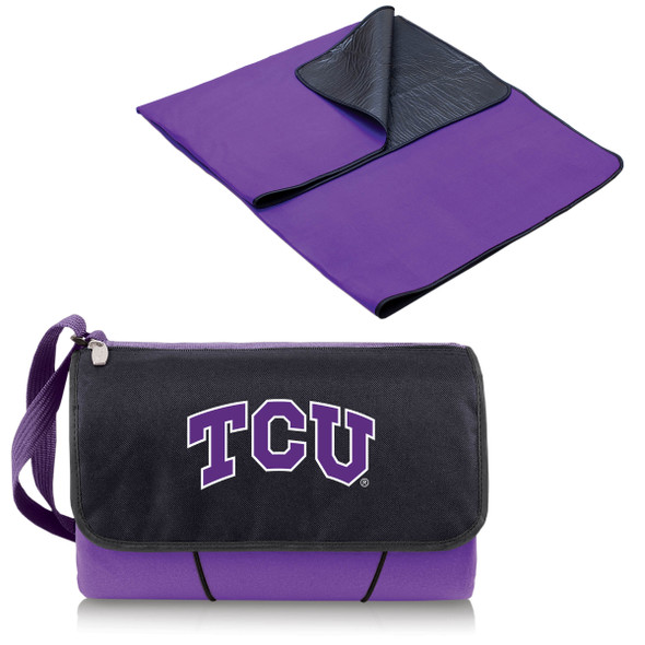 TCU Horned Frogs Outdoor Picnic Blanket and Tote | Picnic Time | 820-00-101-844-0