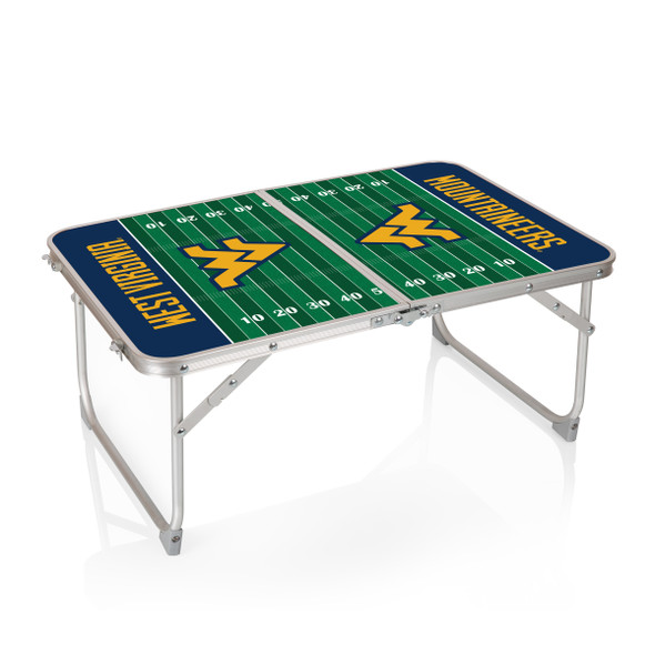 West Virginia Mountaineers Mini Portable Folding Table | Picnic Time | 843-00-141-834-0
