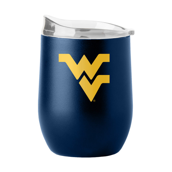 West Virginia Mountaineers 16 oz. Flipside Powder Coat Curved Beverage Tumbler | Logo Brands | LGC239-S16PB-34