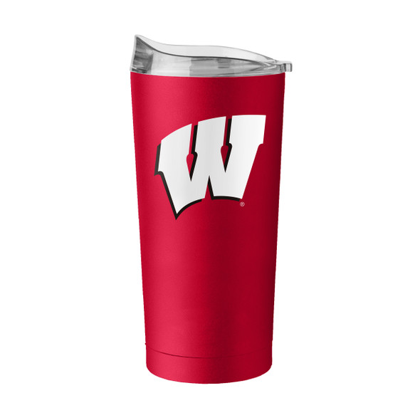 Wisconsin Badgers 20 oz. Flipside Powder Coat Tumbler | Logo Brands | LGC244-S20PT-34 Wisconsin Badgers 20 oz. Flipside Powder Coat Tumbler | Logo Brands | LGC244-S20PT-34